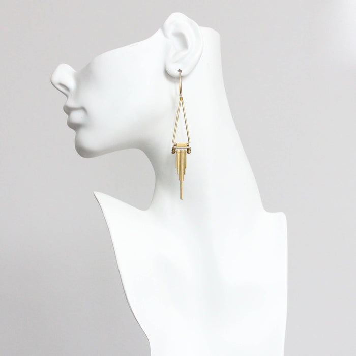 Geometric brass earrings