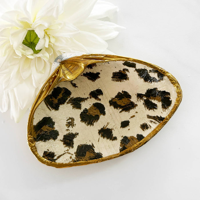 Leopard Clam Shell Jewelry Dish