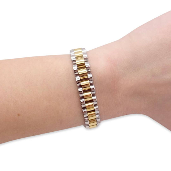 Two-Tone Watch Link Bracelet