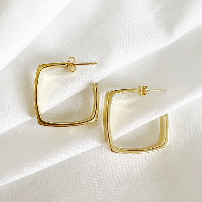 Geometric Gold Filled Hoops