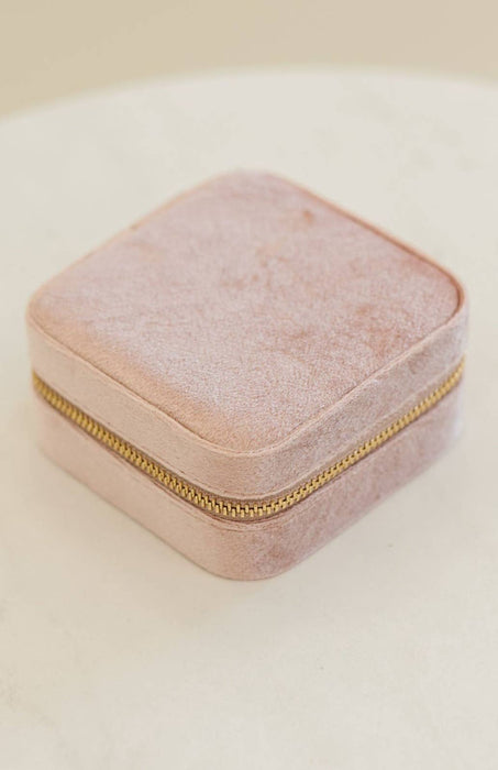 Velvet Jewelry Travel Case with Mirror