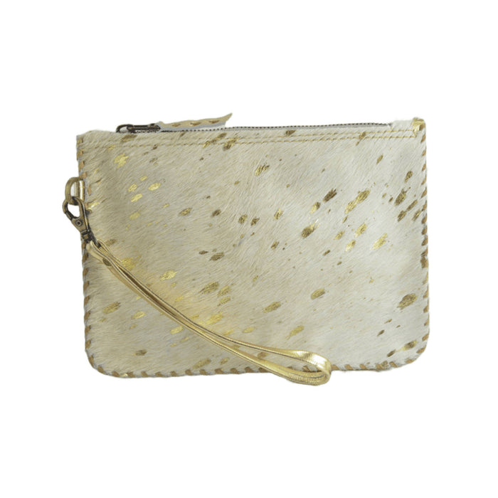 Leather Cowhide Wristlet