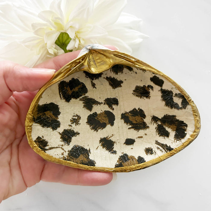 Leopard Clam Shell Jewelry Dish