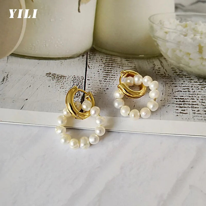 Freshwater Pearl Hoop Earrings