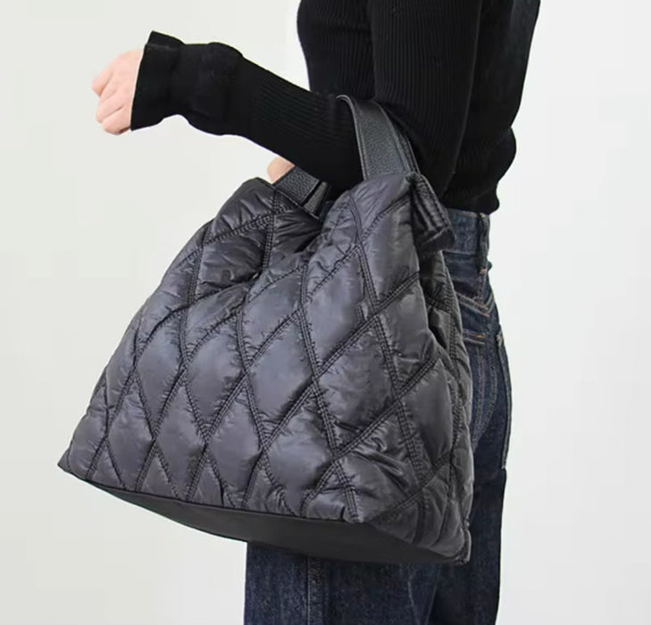 Puffer Down Nylon Tote Bag