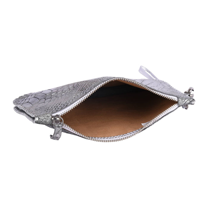 Laila Wristlet - Embossed Croc Leather