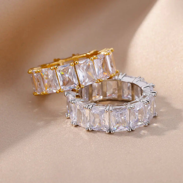 Exquisite Rectangle Zircon Rings