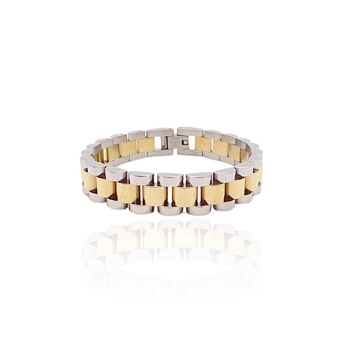 Two-Tone Watch Link Bracelet