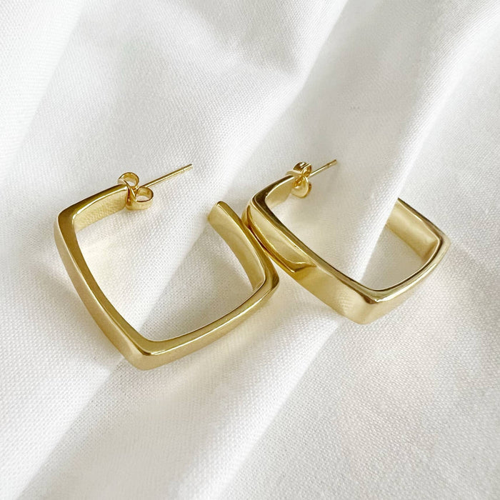 Geometric Gold Filled Hoops