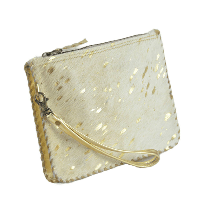 Leather Cowhide Wristlet