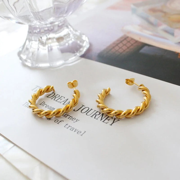 Twisted Chunky Hoop Earrings