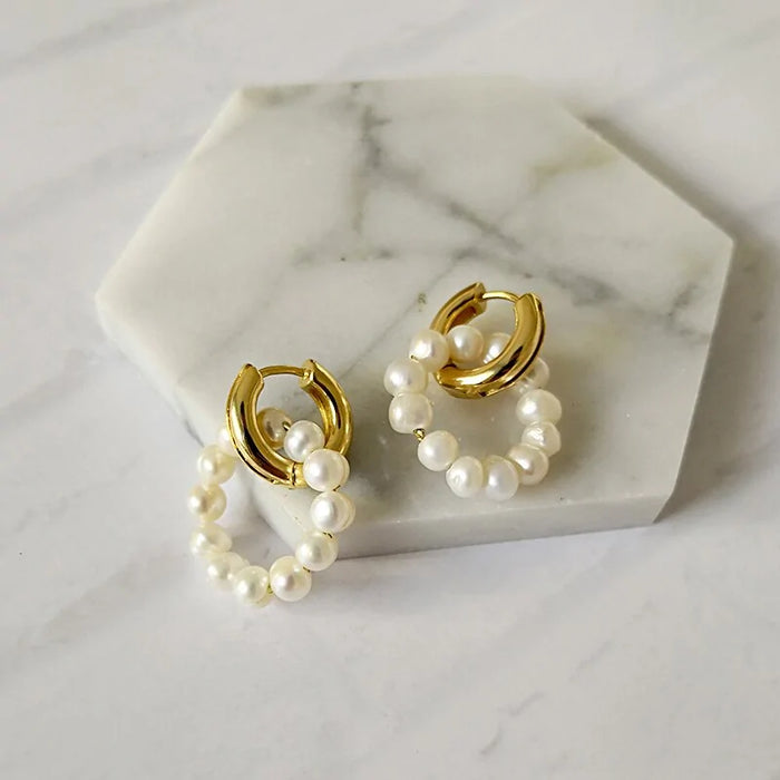 Freshwater Pearl Hoop Earrings