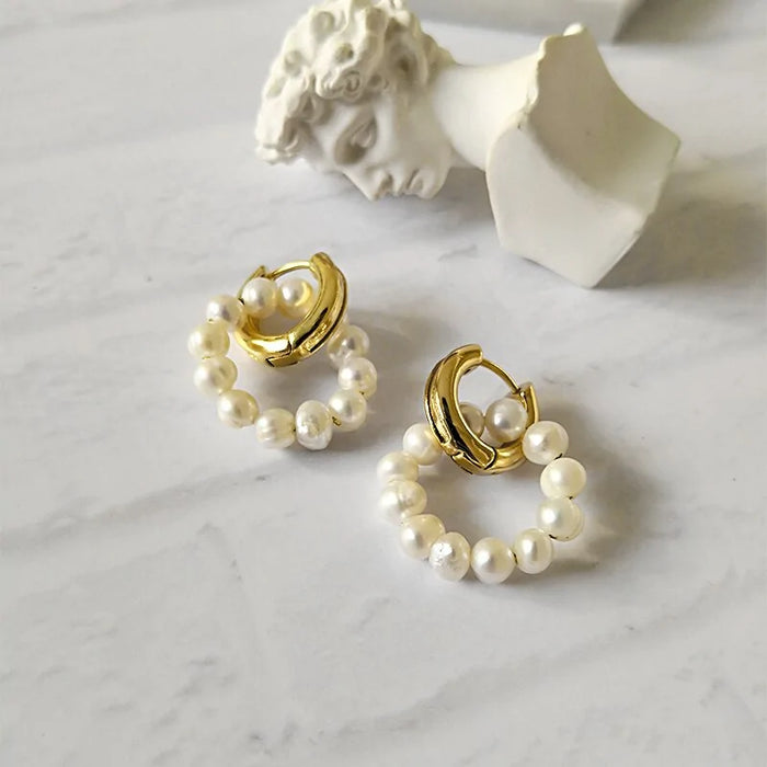 Freshwater Pearl Hoop Earrings