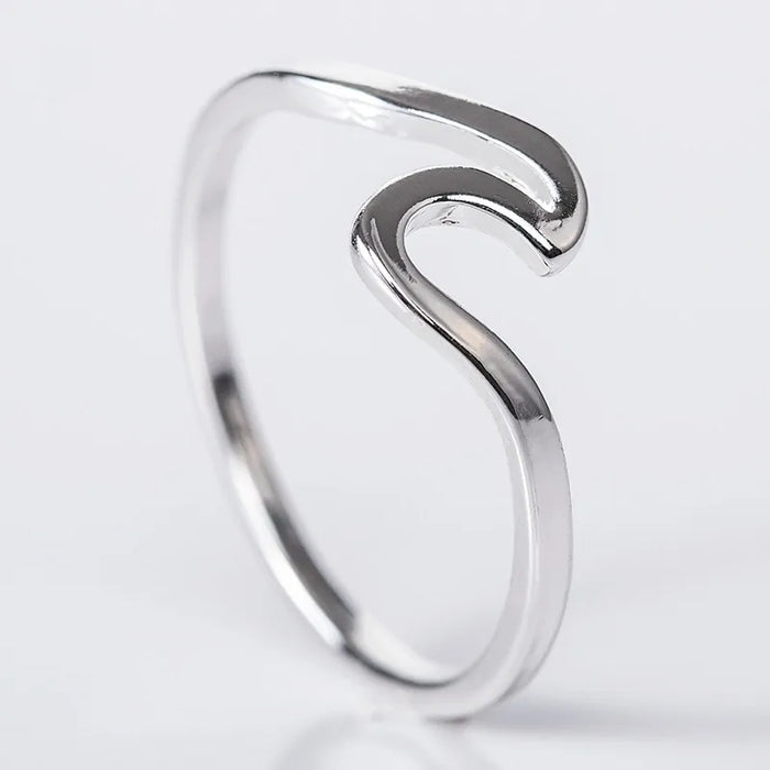 Ocean Wave Ring in Gold, Silver and Rose Gold