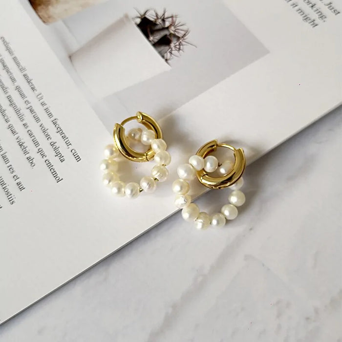 Freshwater Pearl Hoop Earrings