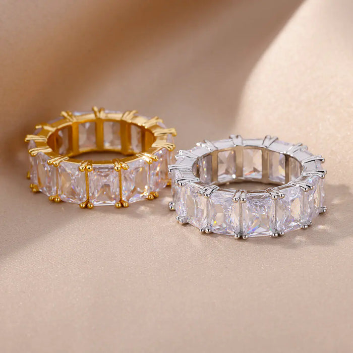 Exquisite Rectangle Zircon Rings