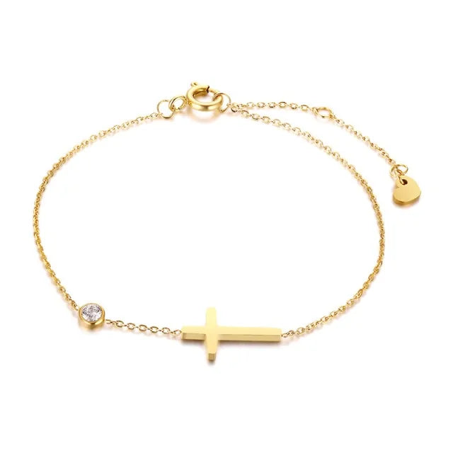 Cross Bracelet with Cubic Zirconia