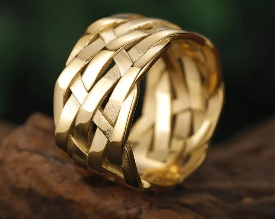 Stainless Steel Vintage Weave Rings