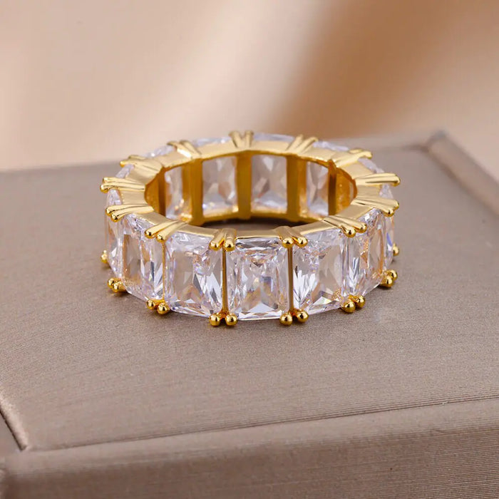 Exquisite Rectangle Zircon Rings