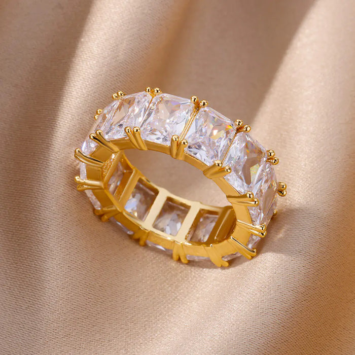 Exquisite Rectangle Zircon Rings