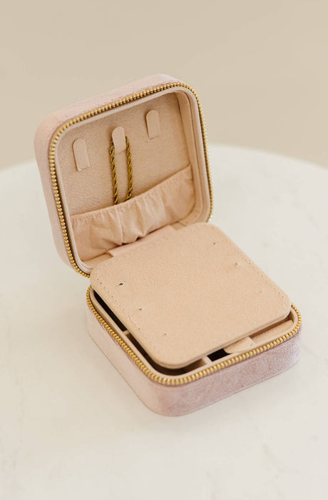 Velvet Jewelry Travel Case with Mirror