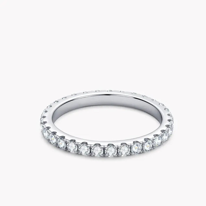 Sterling Silver 2MM Moissanite Row Ring