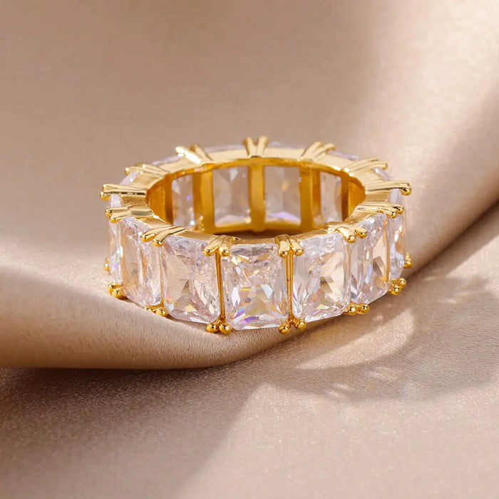 Exquisite Rectangle Zircon Rings