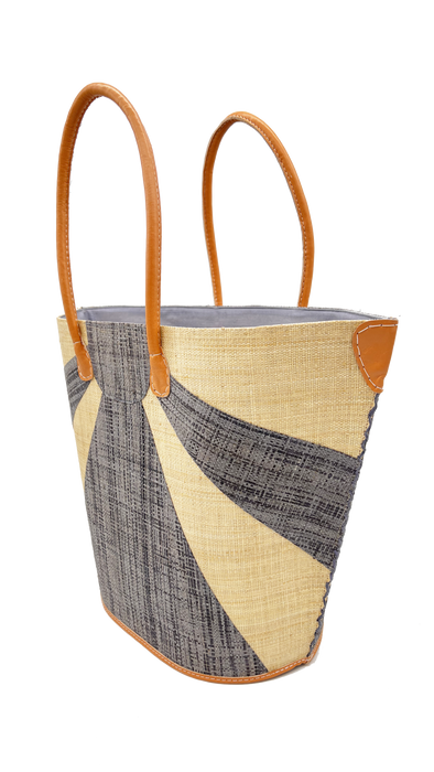 Sunburst Straw Tote Bag