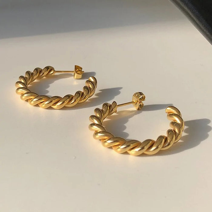 Twisted Chunky Hoop Earrings