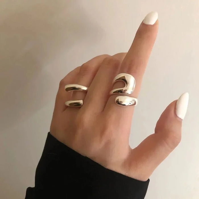 Minimalist Silver Adjustable Rings