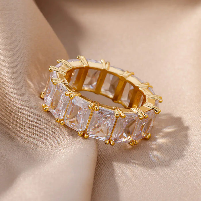 Exquisite Rectangle Zircon Rings