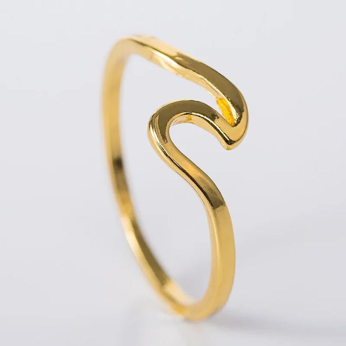 Ocean Wave Ring in Gold, Silver and Rose Gold