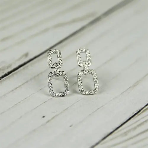 CZ Chained Earrings