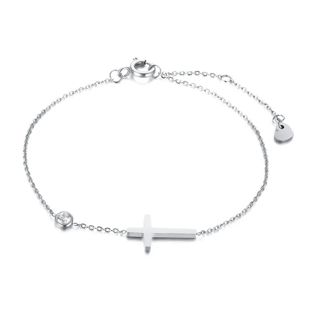 Cross Bracelet with Cubic Zirconia