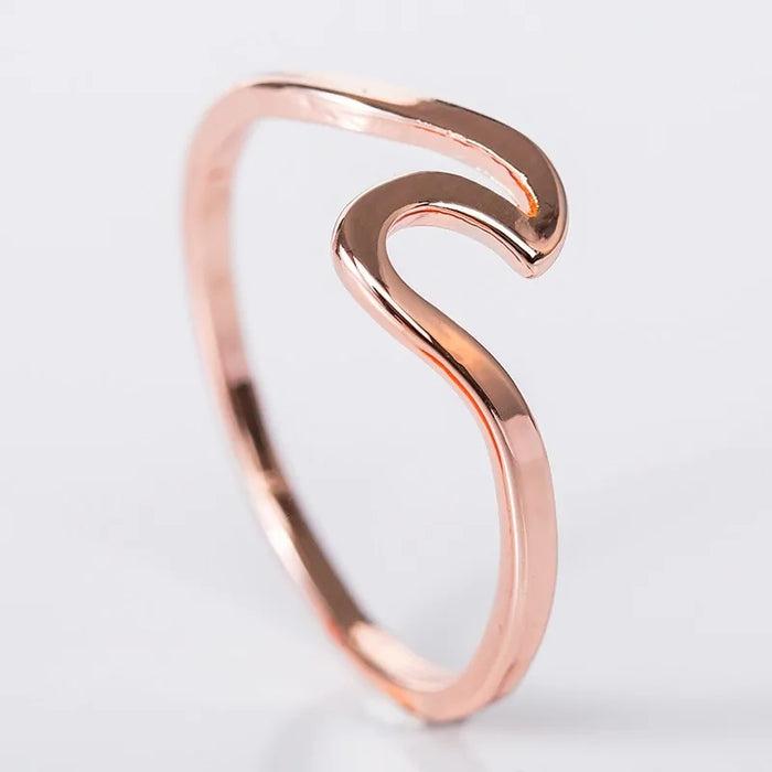 Ocean Wave Ring in Gold, Silver and Rose Gold